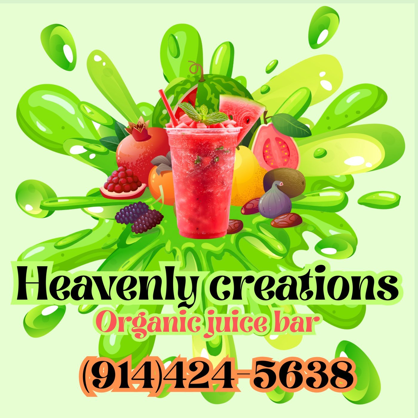 Heavenly Creations organic fresh juice