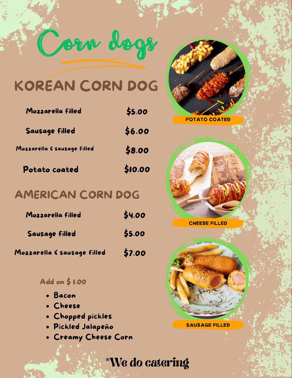 Corn Dogs menu